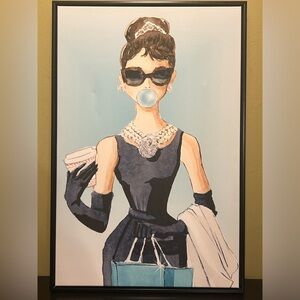 Oliver Gal Audrey Hepburn popping gum painting